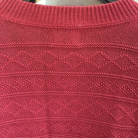 THE  fox collection v-neck long‎ sleeve sweater burgundy w/ designs men’s L - Picture 7 of 8